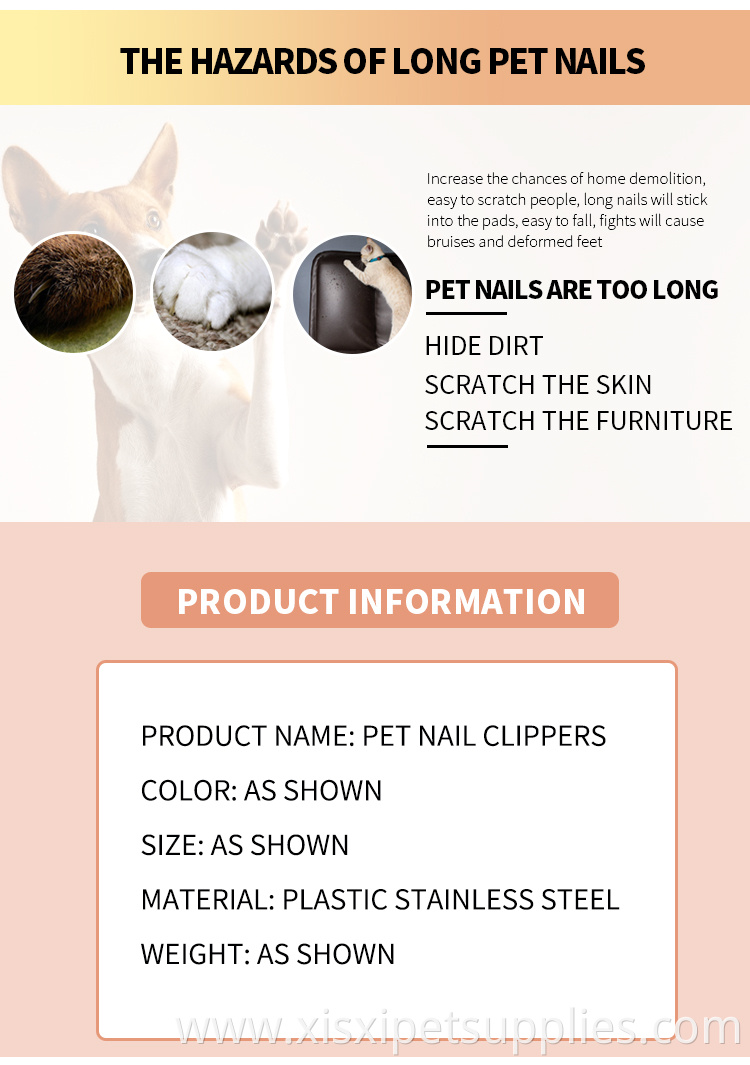 Factory Wholesale Various Styles Pet Nail Cutter Cat Dog Nail Clippers